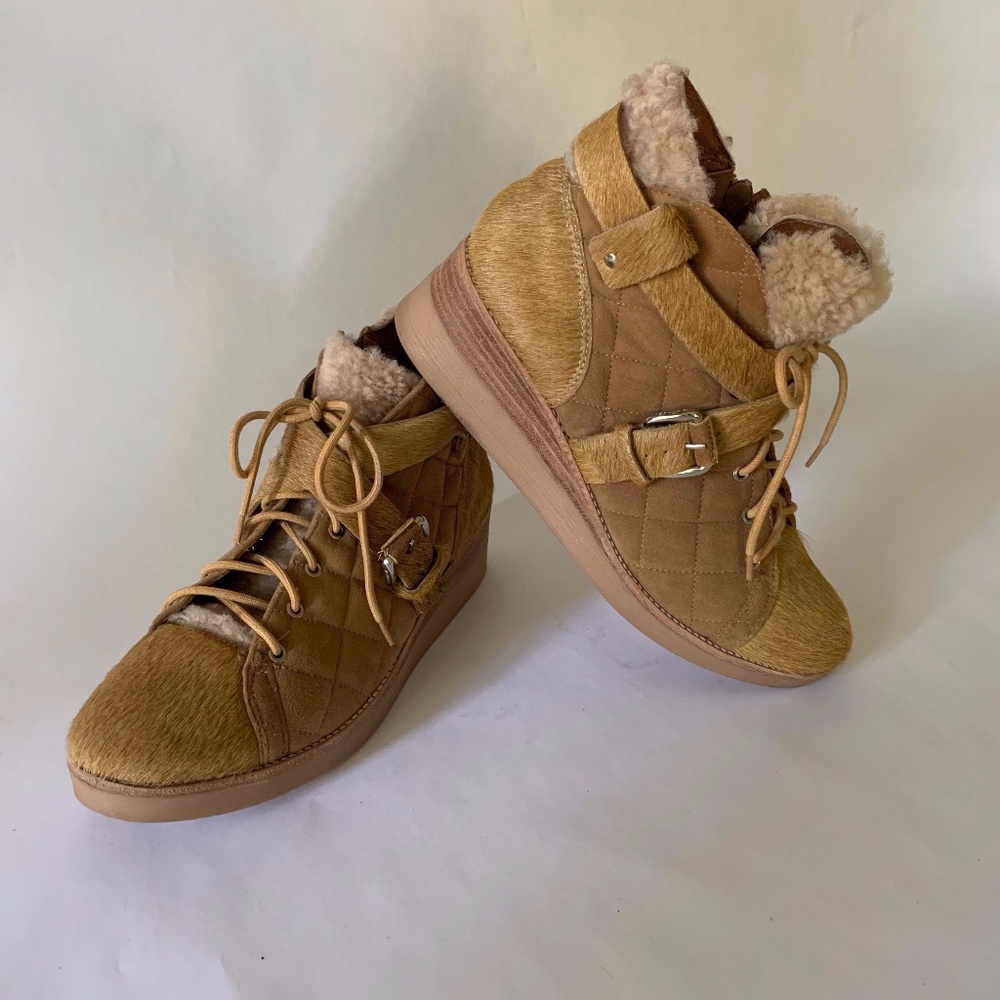 Unique Derek Lam 10 Crosby Calf Hair and Suede Ankle Booties Size 8.5